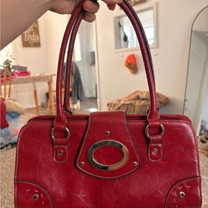 Chic Red Satchel Bag